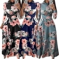 thumbnail image 1 of LYMAYTER Robe Fleurie Femme Mode Imprimée Robe d'Été Manches Courtes Décontractée pour Femmes, 1 of 7