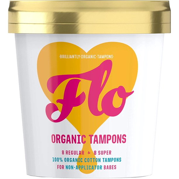 FLO Organic NonApplicator Tampons, Natural Comfort Cotton, Eco