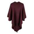 thumbnail image 6 of XFLWAM Women's Shawl Wrap Poncho Sweaters Solid Color Open Front Cardigan Shawls Cape for Fall Winter Wine Red Free Size, 6 of 8