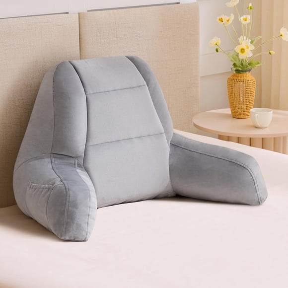 Almohada de lectura IASEAHK para cama y sentado con soporte gris
