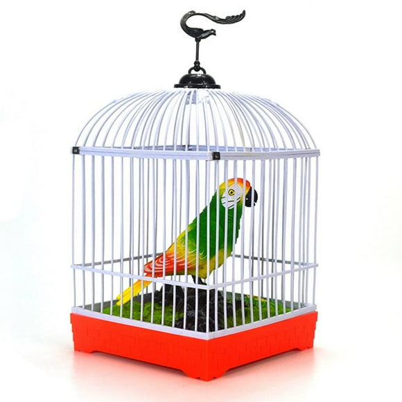 QualitChoice Kids Sound Voice Control Activate Chirping Singing Bird Cage for Children Funny Toy Christmas Gift