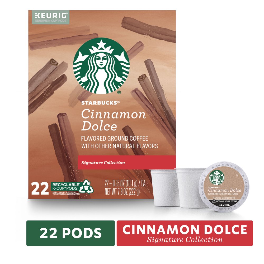 Starbucks Cinnamon Dolce Medium Roast, Keurig Coffee Pods, 22 Count Box