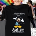 thumbnail image 1 of Mickey Mouse I Wear Blue For Autism Awareness Graphic T-Shirt All size S-3XL, 1 of 3