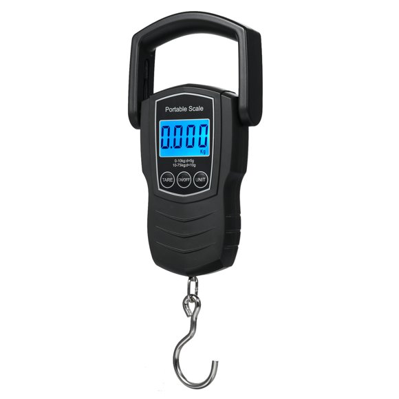 75Kg/165Lb Digital Luggage Scale for Travel Fishing Scale with 1.5M Measuring Tape Suitcase Scale Can Kg/Lb/Jin/Oz 4 Units Switched Luggage Weight Scale with Hook