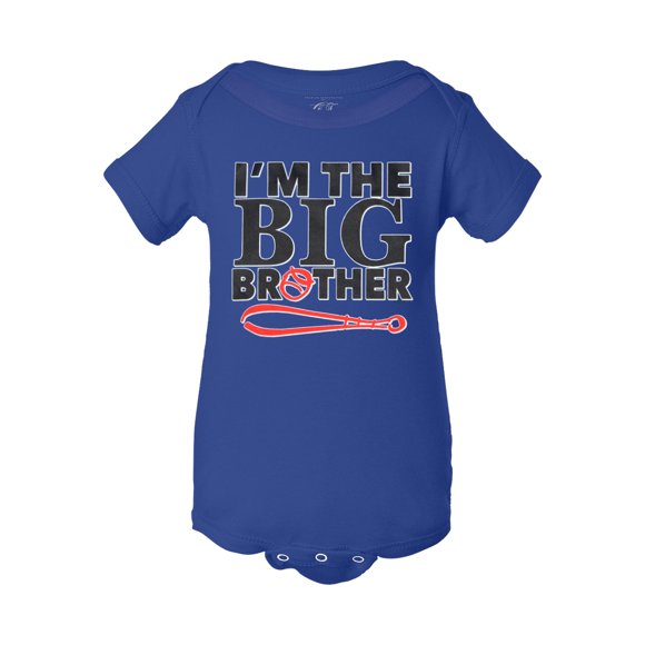 Bébés Je Suis le Grand Frère Body Baseball - Royal - 18M