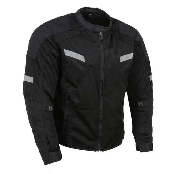 Milwaukee Leather MPM1792 Men's Black CE Armored Textile Motorcycle Jacket- All Season Biker Jacket - 4X-Large