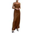 thumbnail image 3 of Sentmoon Robe Modeste Robe Froncée Été 2026 Couleur Unie Sans Manches Dos Nu Coupe Régulière Bretelles Spaghetti Robe de Plage pour Vacances à la Plage S-TTG, 3 of 9