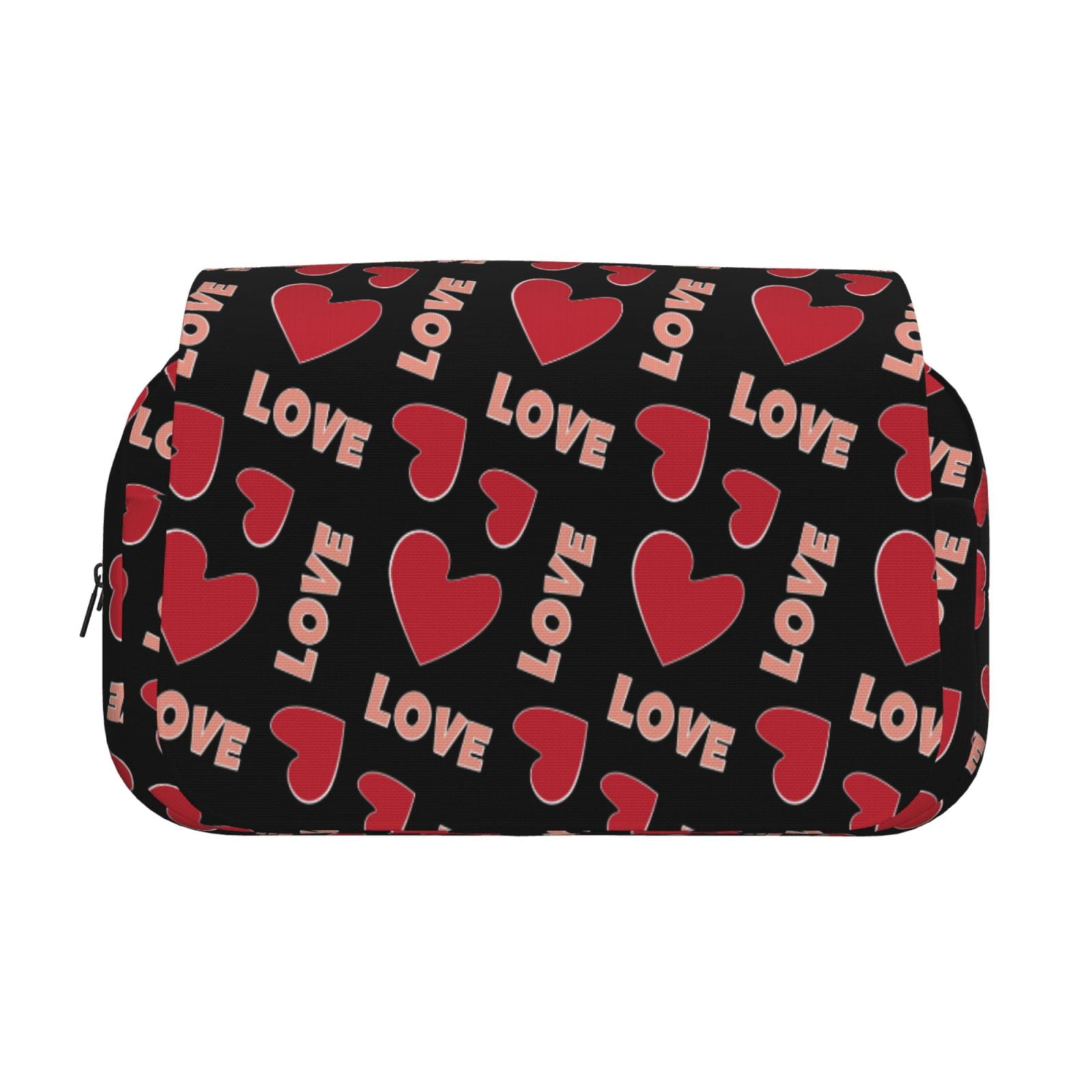 Rateoe Heart and love Pattern Double Clamshell Pen Case, Storage Organizer with Two Zipper Compartments– Holds Up to 50 Pencils & Pens