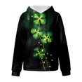 thumbnail image 5 of Staki St Patrick's Day Clothes Girls St. Patrick's Child Clover with Pockets Irish Long Sleeve Hoodie 3-12Y(Black,2-3 Years), 5 of 6