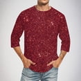 thumbnail image 2 of Jgppe Blouses Chemises pour Hommes Mode Imprimé Manches 3/4 Col Rond Tunique Chemise Printemps Été Hauts, 2 of 5