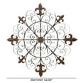 thumbnail image 4 of DecModeBrown Metal Fleur De Lis Medallion Home Wall Decor with Detailed Scrollwork, 42" x 1" x 42", 4 of 14