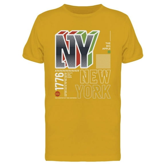 New York City The Big Apple T-Shirt Men -Image by Shutterstock, Male Large