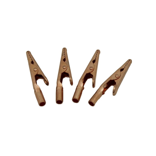 Pinzas cocodrilo ProTechTrader de cobre, 4 piezas, 5 cm, 10 A, 10 AWG