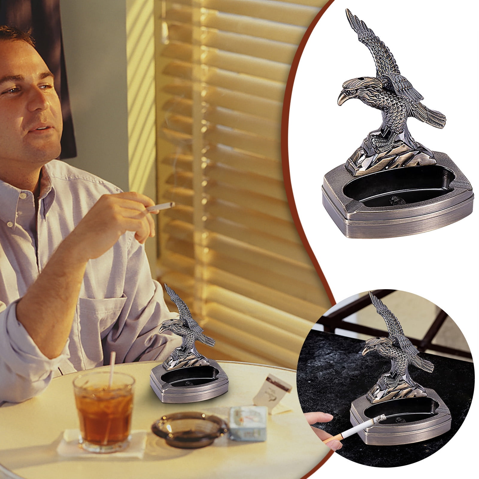 Haykey Eagles Ashtrays Sets For Weed With Eagles Shape Butane Lighter