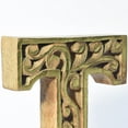 thumbnail image 3 of HANDMADE ECO-FRIENDLY "T" WOOD ALPHABET LETTER BLOCK FOR WALL MOUNT & TABLE TOP DÉCOR- , Natural-Gold Foil Color, Traditional Design, Letter Block For Study Room, Kids Room, Living Room, Hall, Offices, 3 of 5