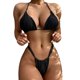 thumbnail image 1 of Traje De Baño De Dos Piezas Con Cuello Halter Bragas y sujetadores de mujer Conjunto de bikini con cordones Halter Cintura alta Sexy Ropa de playa sólida, 1 of 8