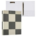 thumbnail image 3 of Checkerboard Pattern 3 Ring Binders 1.5 inch Hardcover File Folders with Interior Pockets A4 Size Organizer for School Office Hospital Set of 2, 3 of 8