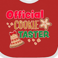thumbnail image 4 of Inktastic Christmas Official Cookie Taster with Bell and Star Cookie Boys or Girls Baby Bib, 4 of 4