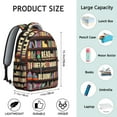 thumbnail image 4 of Bookstore Books Coffee Students Backpack I'd Rather Be Reading Design, Educational Bookshelf School Bag with Bookmark Motif, Adjustable Straps for Students, 4 of 4