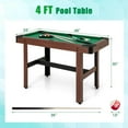thumbnail image 3 of Costway 48" Pool Table for Kids & Adults with Full Set of Balls 2 Cue Sticks 2 Chalks Green, 3 of 9