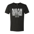 thumbnail image 2 of Wild Bobby Noah Was A Conspiracy Theorist Inspirational/Christian Men Premium Tri Blend Tee, Vintage Black, X-Large, 2 of 5