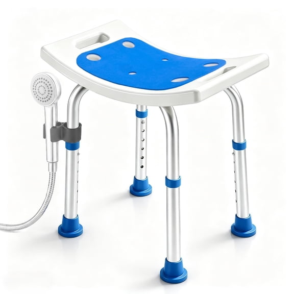 SAWUGA Shower Chair,Adjustable Bath Stool with Suction Feet, Supports 400 lbs