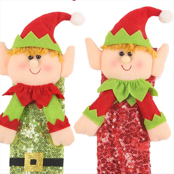 2 Piezas de Cubiertas de Manija de Refrigerador Navideñas, Lindos Guantes de Manija de Puerta, Protector de Manija de Lentejuelas, para Refrigerador, Microondas