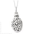 thumbnail image 2 of Sentimental Expressions Sterling Silver CZ Antiqued Flower Ash Holder 18in Necklace, 2 of 3