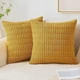 thumbnail image 1 of Paquete de 2 fundas de almohada decorativas de pana amarilla mostaza de 45 x 45 cm, suaves, estilo bohemio, a rayas, modernas, estilo rústico, para primavera y verano., 1 of 5