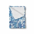 thumbnail image 2 of Tropical Soft Flannel Fleece Throw Blanket, Palm Tree Jungle Theme Exotic Hawaiian Foliage Composition in Blue Tones, Cozy Plush for Indoor and Outdoor Use, 50" x 60", Azure Blue White, by Ambesonne, 2 of 6