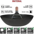 thumbnail image 5 of YOSUKATA 11.8" Carbon Steel Wok Pan – Pre-Seasoned Flat Bottom Wok for Stir Fry, BBQ & Camping – Works with Induction, Gas, Electric & Open Fire, 5 of 9