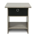 thumbnail image 4 of Furinno Dario Wood End Table Storage Shelf in French Oak Gray/Black, 4 of 7