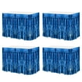 thumbnail image 1 of Faldas de mesa de flecos de papel de aluminio metálico Uxcell para fiesta Azul, 1 of 7