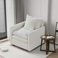 thumbnail image 2 of DEALTOPS 33"W Chenille Fabric Comfy Single Seat Sofa Upholstered Reading Armchair for Living Room-White, 2 of 9