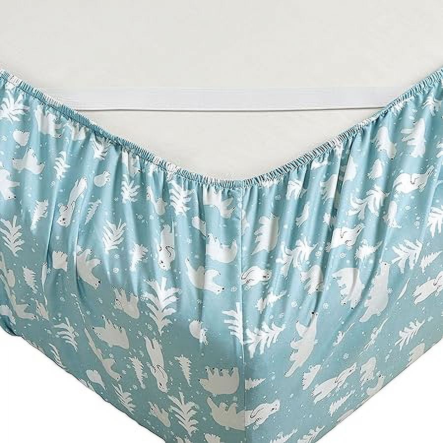 Elegant Comfort Soft 6-Piece Bed Sheets Set High-Quality Microfiber, Wrinkle & Fade Resistant, Holiday Pattern, King, Blue Polar Bear
