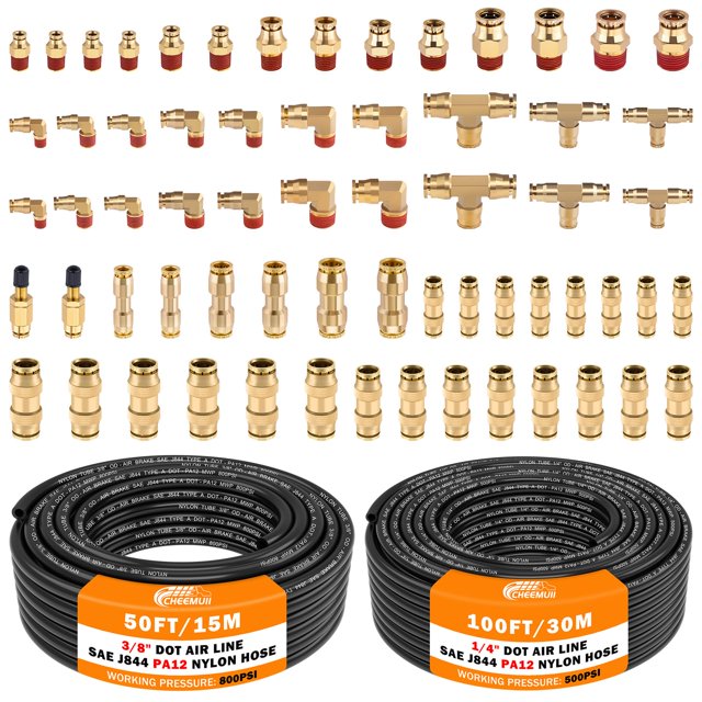 Accesorios de línea de aire CheemuII, 64 piezas con línea de aire de 30 m 1/4 y 15 m 3/8