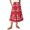 Red, variant on Unir Women Assorted Vintage Floral Print Multi-Tiered Flow Four Way Stretch Midi Skirt Drawstring Ruffle Waist Casual Side Pocket Long Bottom 1PC S-XXL Plus Size Friendly