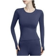 thumbnail image 3 of aidice Workout Tops for Women Lightweight Long Sleeve Crewneck Stretch Quick-Dry Athletic Shirts Activewear, 3 of 7