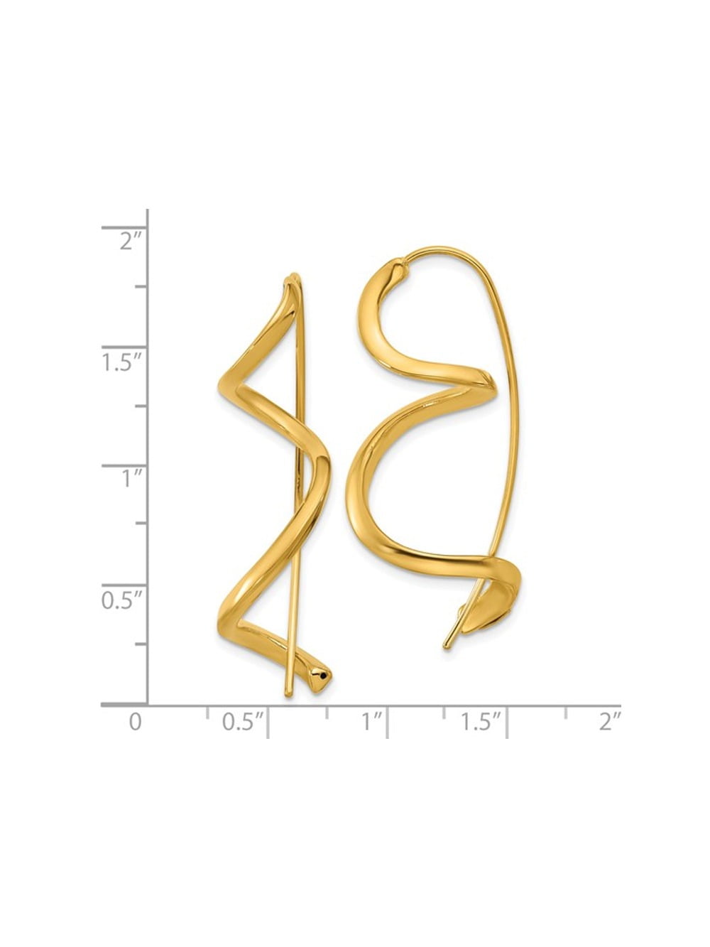 Gem & Harmony 14K Yellow Gold Spiral Threader Dangle Earrings for Women