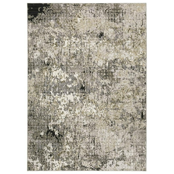 Oriental Weavers Nebulous Area Rug - 091D9 - 3'3" x 5' - in Gray/ Ivory - Modern Style, Stain Resistant, Family and Pet Friendly , Entrway, Bedroom Rug