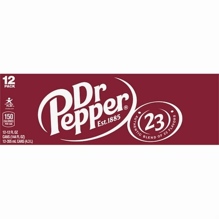 Dr Pepper Soda, 12 Pack, 12 fl oz Cans