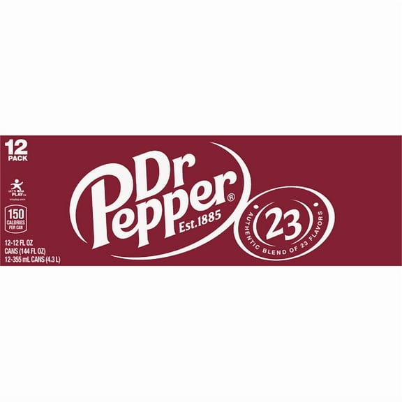 Dr Pepper Soda, 12 Pack, 12 fl oz Cans