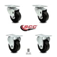 thumbnail image 2 of 3.5 Inch Phenolic Wheel Swivel Top Plate Caster Set with 2 Rigid Service Caster, 2 of 2