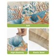 thumbnail image 4 of Starfish Coastal Bar Stool Covers Set of 2, Summer Ocean Coral Conch Seagrass Vintage Brown Stretch Bar Chair Covers with Backs, Removable Pub Counter Height Chair Cover for Kitchen Dining Room Cafe, 4 of 7