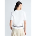 thumbnail image 3 of Free Assembly Women's and Women's Plus Roll Neck Cotton Sweater with Short Sleeves, Sizes XS-4X, 3 of 5