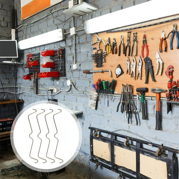 Greenadscape 60Pcs Silver Stainless Steel Pegboard Hooks for Workshop Garage Home Organization 1.00X0.10In