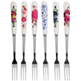 thumbnail image 1 of 6pcs Ceramic Handle Dessert Fork Multi-function Small Fork Portable Fruit Fork Dessert Supply, 1 of 4