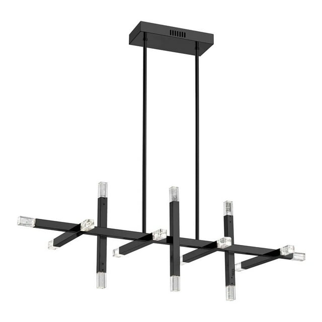 Dainolite Francesca 16-Light 48W Lustre Horizontal en Métal Noir Mat