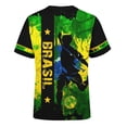thumbnail image 5 of 2026 Soccer Cup Graphic Jersey for Men, Short Sleeve Crew Neck Tee with Player Silhouette & Watercolor Flag for Streetwear & Fan Gathering Green 24, 5 of 7