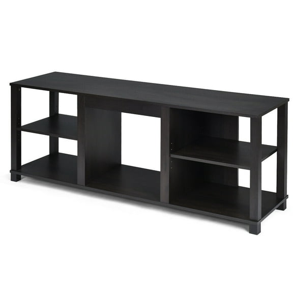 Gymax 2-Tier TV Stand Storage Cabinet Console Adjustable Shelves Living Room UP TO 65"